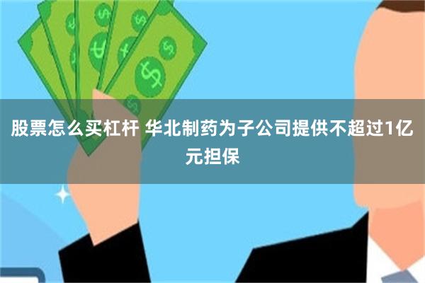 股票怎么买杠杆 华北制药为子公司提供不超过1亿元担保