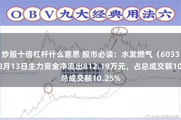 炒股十倍杠杆什么意思 股市必读：水发燃气（603318）8月13日主力资金净流出812.19万元，占总成交额10.25%